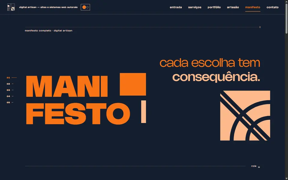 Capa do Manifesto em setembro: a palavra MANIFESTO em blocos e a frase cada escolha tem consequência.