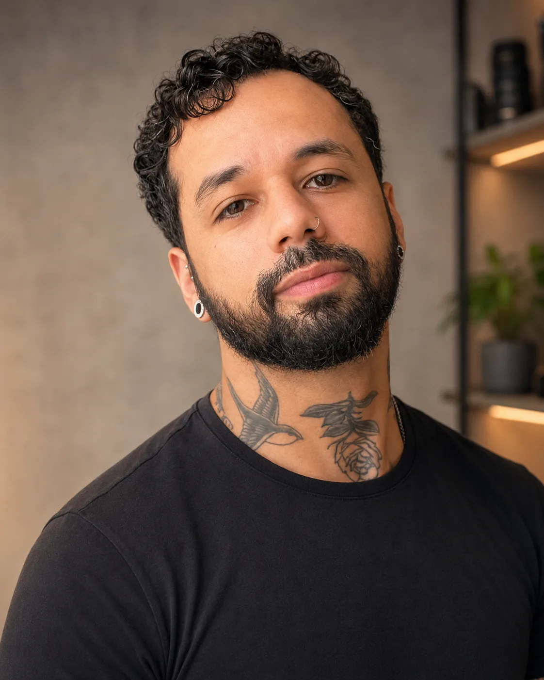 Patric Teixeira, the maker behind Digital Artisan, wearing a black T-shirt.